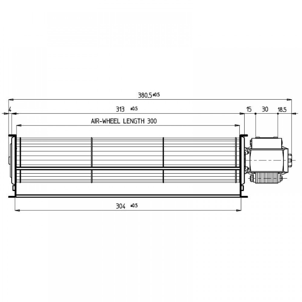 Tangenciālais ventilators Fergas granulu krāsnīm Anselmo Cola, Cadel, Ferroli, La Nordica un citām ar Ø60 mm, plūsma 180 m³/h | Ventilatori un pūtēji | Granulu krāsns daļas |