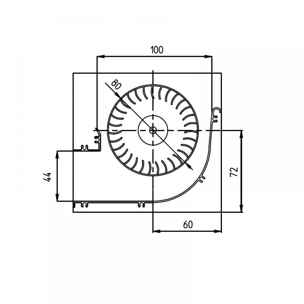 Tangenciālais ventilators granulu krāsnīm ar Ø80 mm, plūsma 251-302 m³/h | Ventilatori un pūtēji | Granulu krāsns daļas |