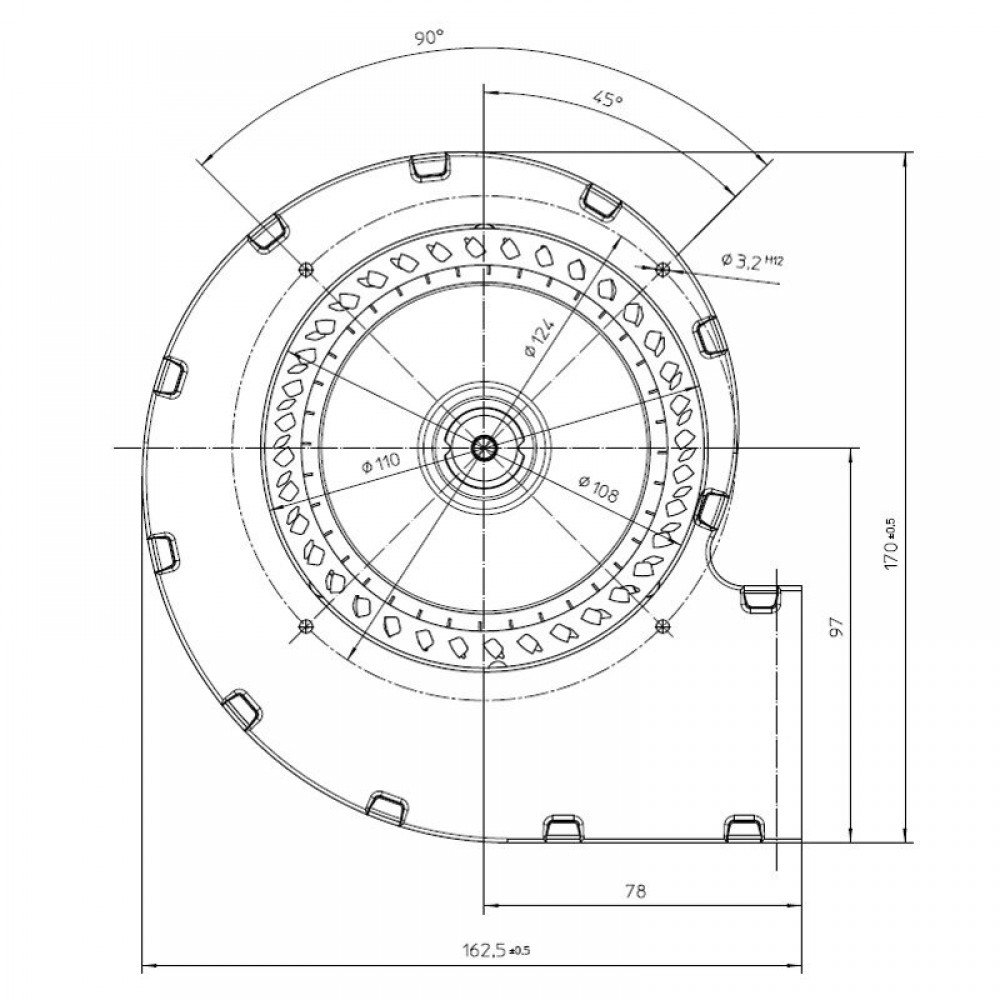 Centrbēdzes ventilators EBM granulu krāsnīm Ecoteck, Edilkamin, Ravelli un citām, plūsma 140 m³/h | Ventilatori un pūtēji | Granulu krāsns daļas |