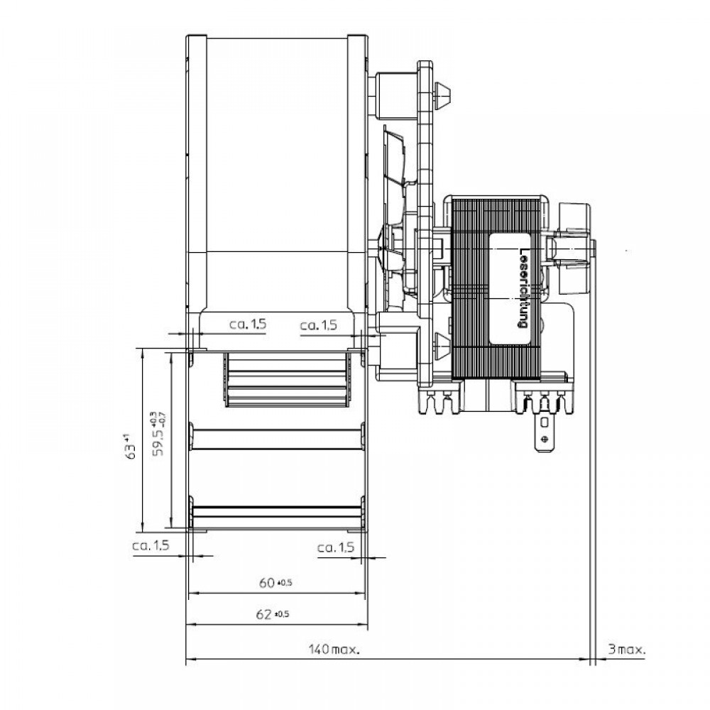 Centrbēdzes ventilators EBM granulu krāsnīm Ecoteck, Edilkamin, Ravelli un citām, plūsma 140 m³/h | Ventilatori un pūtēji | Granulu krāsns daļas |