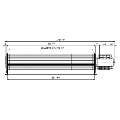 Tangenciālais ventilators Fergas granulu krāsnīm Ecoforest un citām ar Ø60 mm, plūsma 256 m³/h - Ventilatori un pūtēji granulu krāsnīm