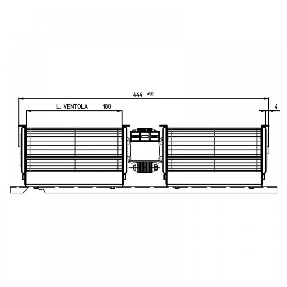 Divkāršs šķērsplūsmas ventilators Fergas granulu krāsnīm ar Ø60 mm, plūsma 168 m³/h, 360 mm | Ventilatori un pūtēji | Granulu krāsns daļas |