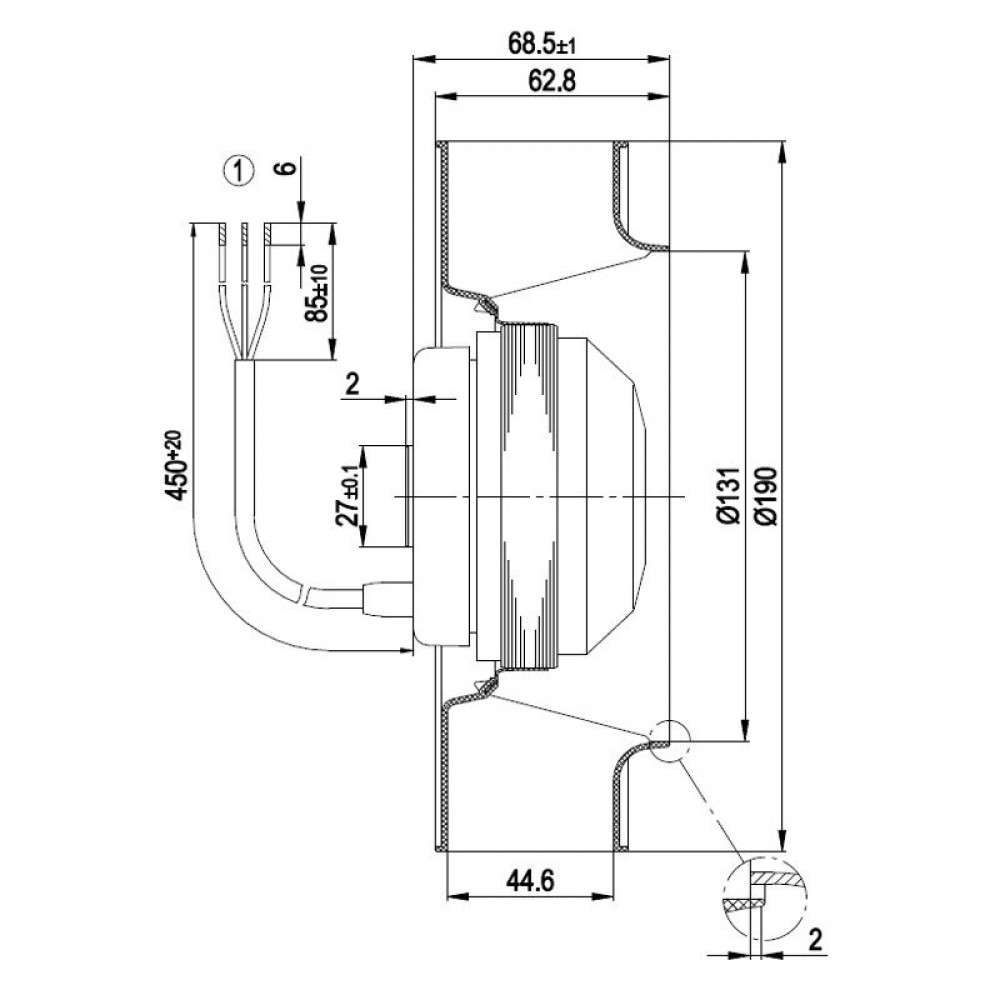 Centrbēdzes ventilators EBM, plūsma 195 m³/h | Ventilatori un pūtēji | Granulu krāsns daļas |