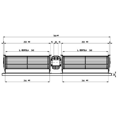 Divkāršs šķērsplūsmas ventilators granulu kamīniem Cadel, Ravelli, Edilkamin un citi, ar Ø60 mm, plūsma 168 m³/h - Ventilatori un pūtēji granulu krāsnīm