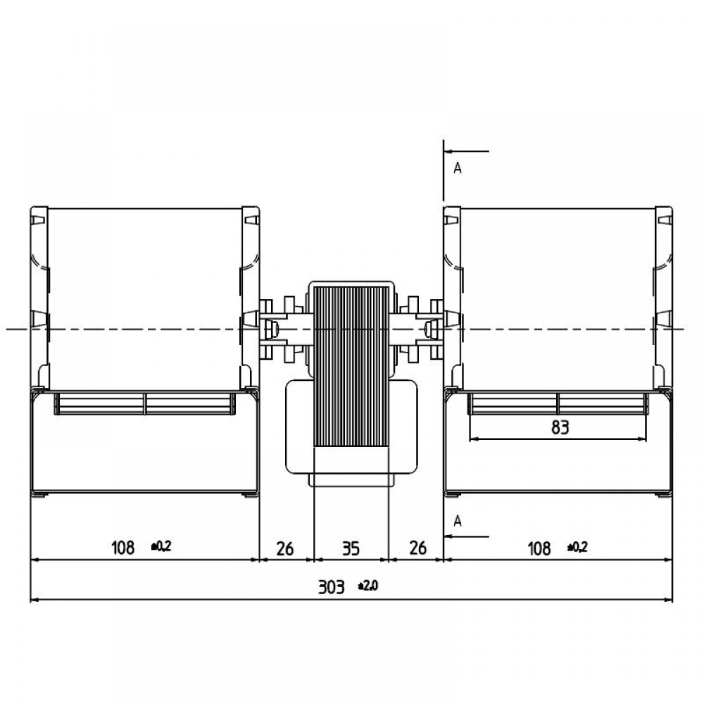 Centrbēdzes ventilators Fergas granulu krāsnīm Eva Calor, Prisma, Sicalor, Ecoforest un citiem, plūsma 420 m³/h | Ventilatori un pūtēji | Granulu krāsns daļas |