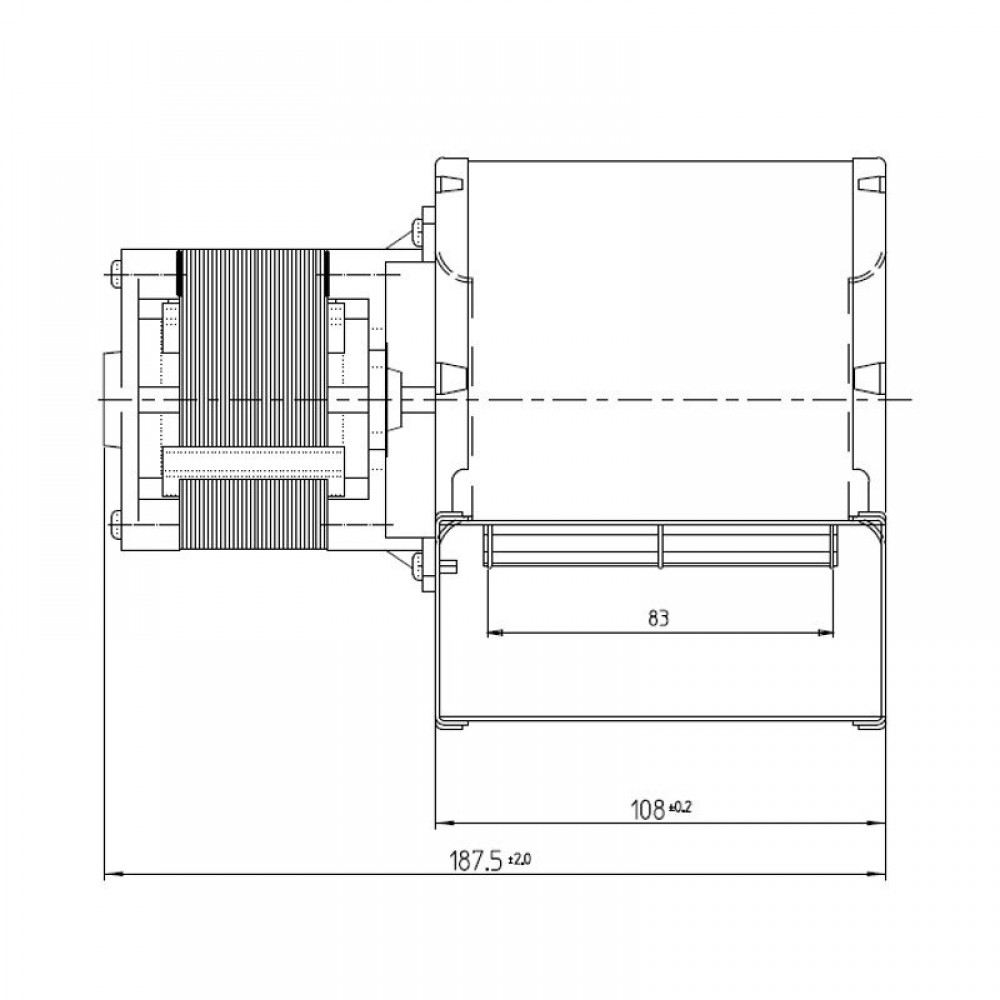 Centrbēdzes ventilators Fergas granulu krāsnīm, plūsma 258 m³/h | Ventilatori un pūtēji | Granulu krāsns daļas |