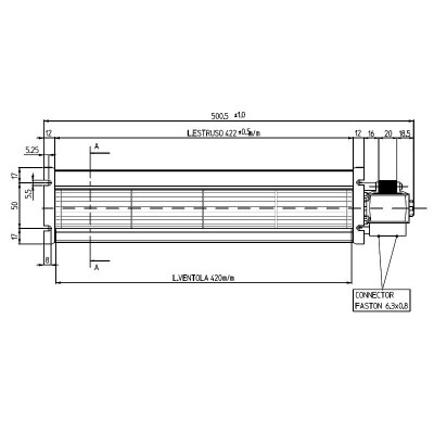 Tangenciālais ventilators granulu kamīniem Cadel, Deville, Edilkamin un citi, ar Ø60 mm, plūsma 190 m³/h - Granulu krāsns rezerves daļas