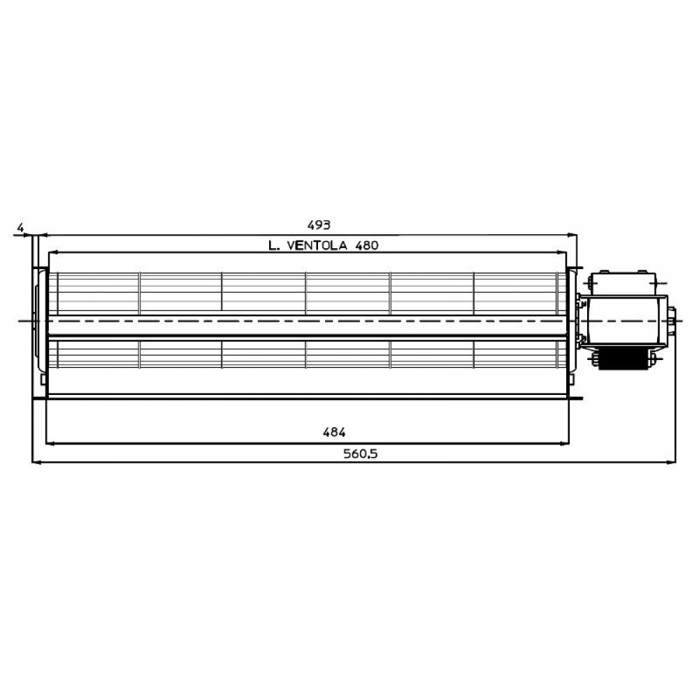 Tangenciālais ventilators Fergas granulu krāsnīm ar Ø60 mm, plūsma 250 m³/h | Ventilatori un pūtēji | Granulu krāsns daļas |