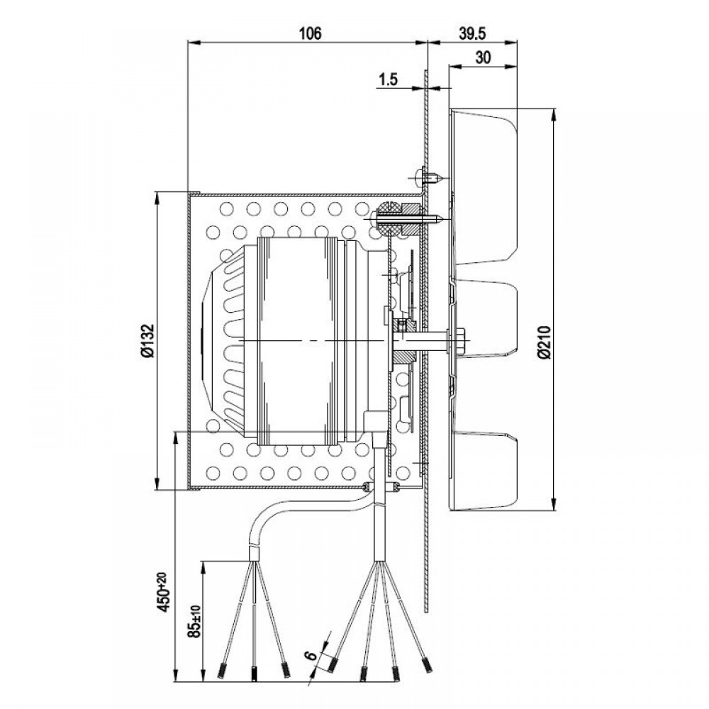 Dūmu nosūces ventilators EBM, maksimālā gaisa plūsma 450 m³/h | Ventilatori un pūtēji | Granulu krāsns daļas |