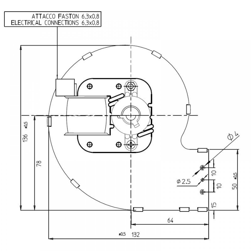 Centrbēdzes ventilators Fergas, plūsma 121 m³/h | Ventilatori un pūtēji | Granulu krāsns daļas |