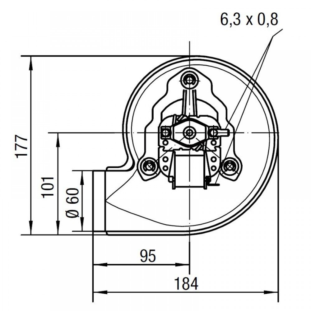 Dūmu nosūcējs EBM granulu krāsnīm Palladio, maksimālā gaisa plūsma 170 m³/h | Ventilatori un pūtēji | Granulu krāsns daļas |