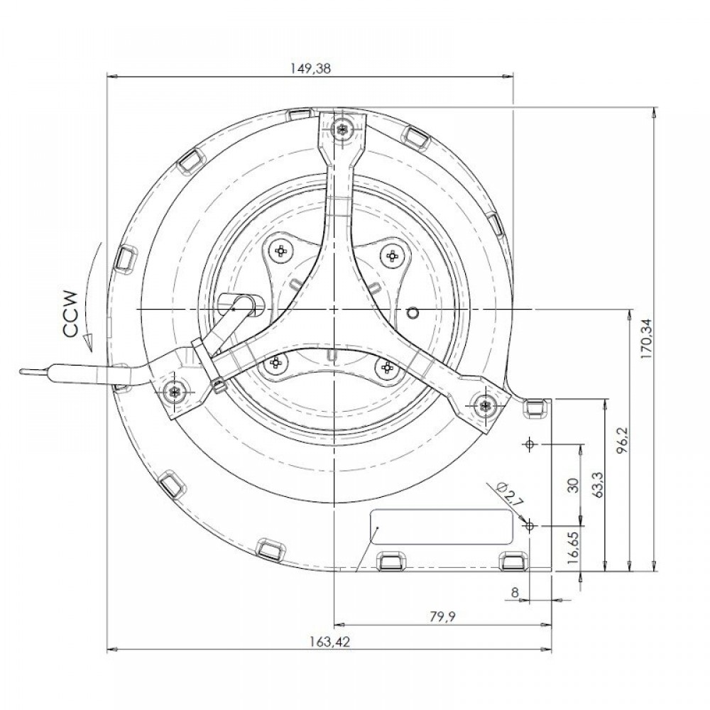 Centrbēdzes ventilators Trial 400 m³/h granulu krāsnīm Ecoteck, Ravelli un citām | Ventilatori un pūtēji | Granulu krāsns daļas |