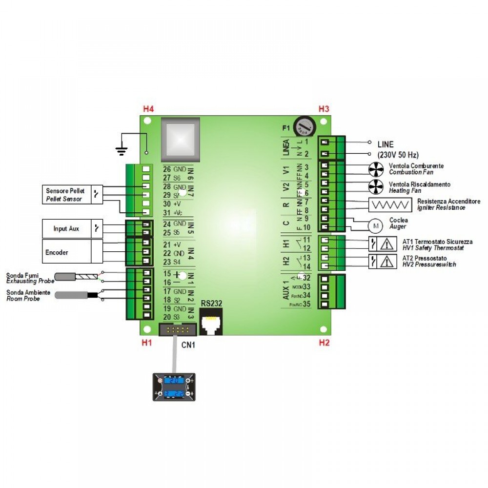 Galvenā plate Tiemme SY100_ARIA granulu krāsnīm Clam, Moretti Design u.c | Elektronika | Granulu krāsns daļas |