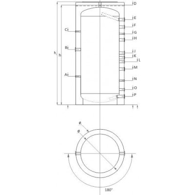 Buffer Tank Sunsystem, Model P 1000, Capacity 1000L Vessel - Sunsystem