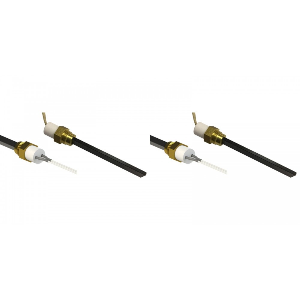 Aizdedze ar melnu kvarca kristālu granulu krāsnīm Karmek One, Balkan Energy, La Nordica un citām, kopējais garums 126mm, 300W - x2 | Aizdedzes granulu krāsnīm | Granulu krāsns rezerves daļas |