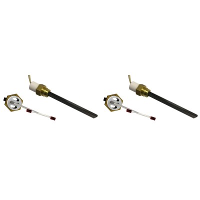 Aizdedze ar melnu kvarca kristālu granulu krāsnīm Eco Spar, BURNiT, Whitfield, Lennox un citi, kopējais garums 123mm, 400W - x2 - 